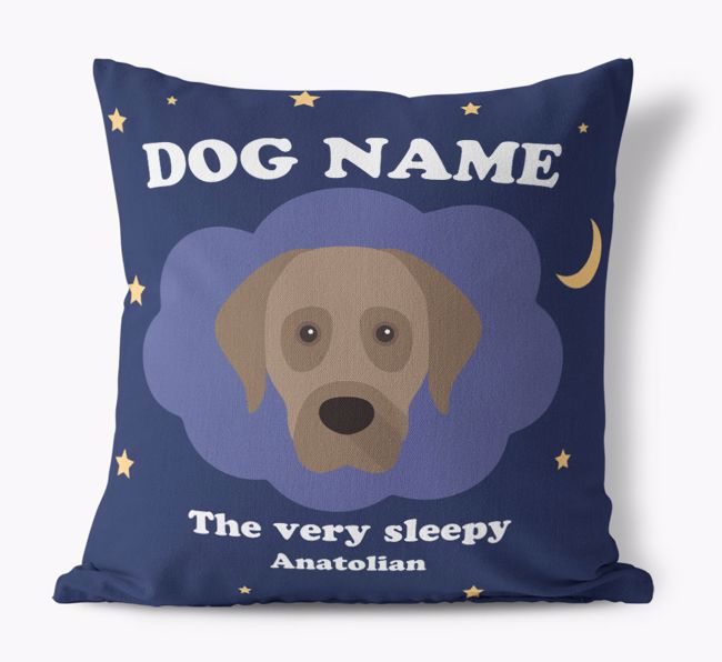 Very Sleepy: Personalised {breedFullName} Canvas Cushion